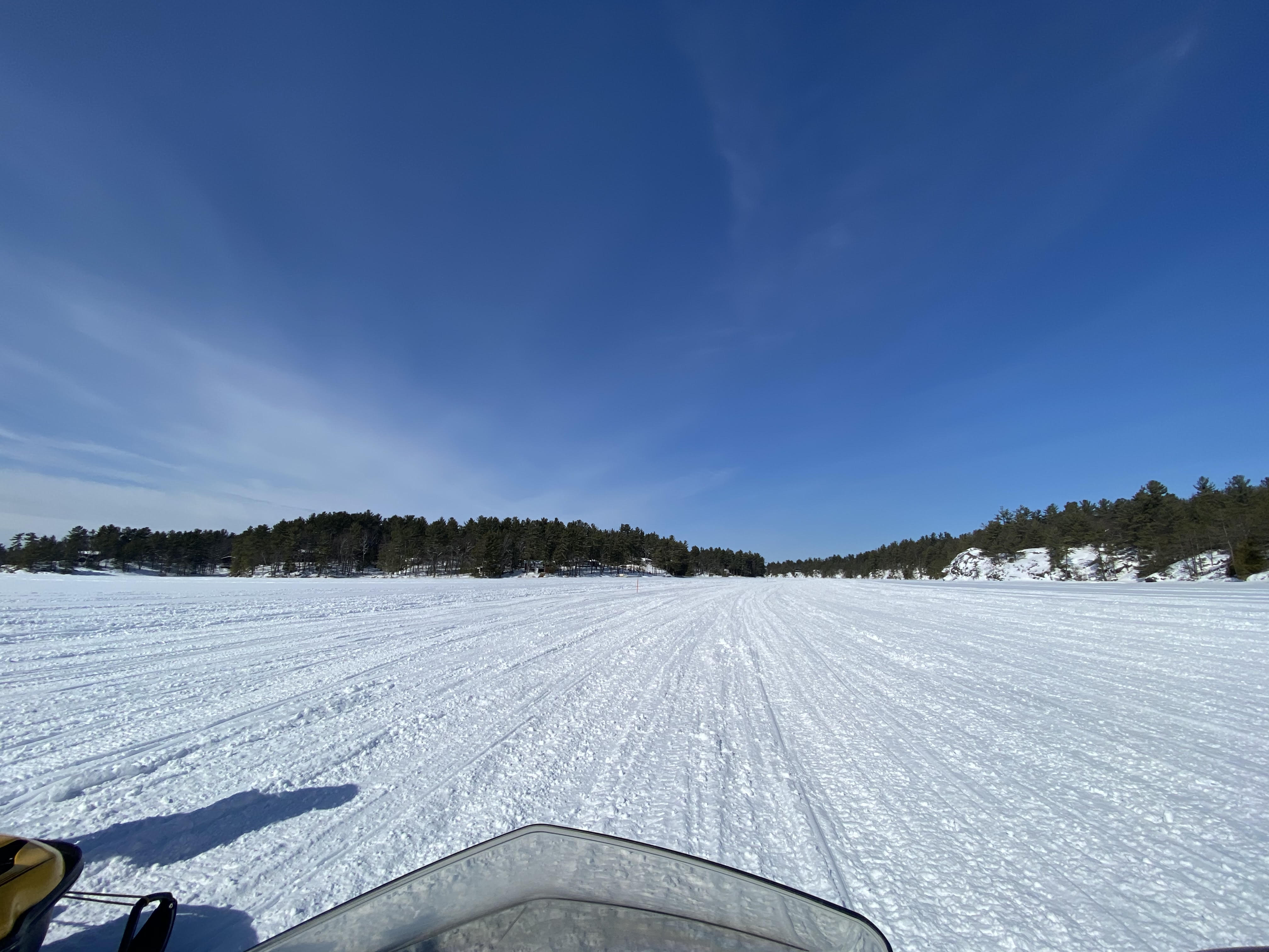 Snowmobiling on Lakes in Muskoka